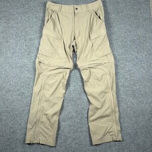 REI Co-op Sahara Pants Convertible Mens 34x32 Tan Hiking Outdoor Lightweight